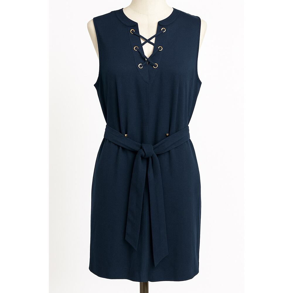 Michael Kors Dress Size Large Linen Navy